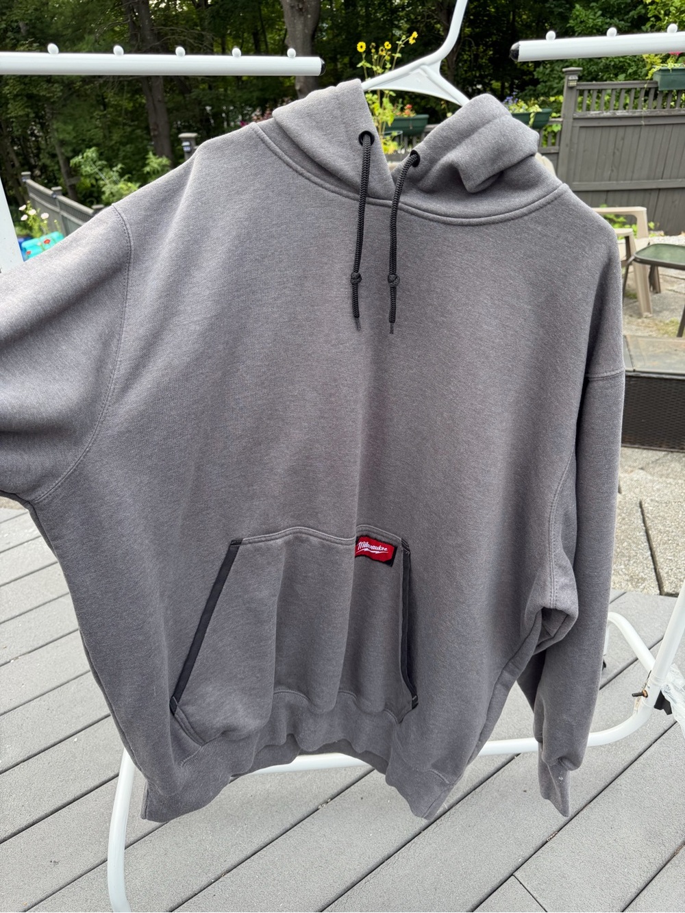 Men's Gray Crewneck Hoodie with Front Pouch